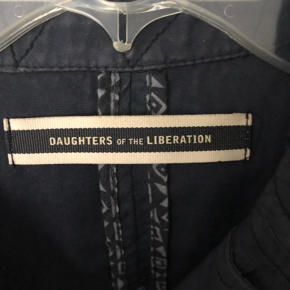 Navy Button/Belted Jacket Anthropologie Daughters - Picture 3 of 5